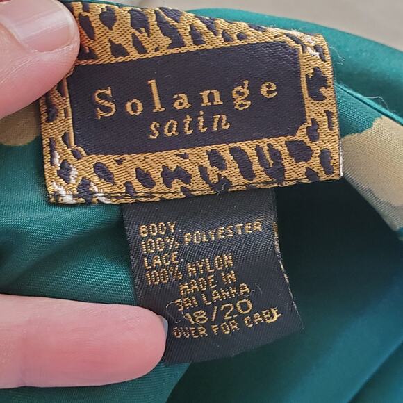 NWOT Vintage SET Solange Satin Emerald Kimono Gown 18/20 Robe Size 22/28~ 2XL. - Picture 4 of 9